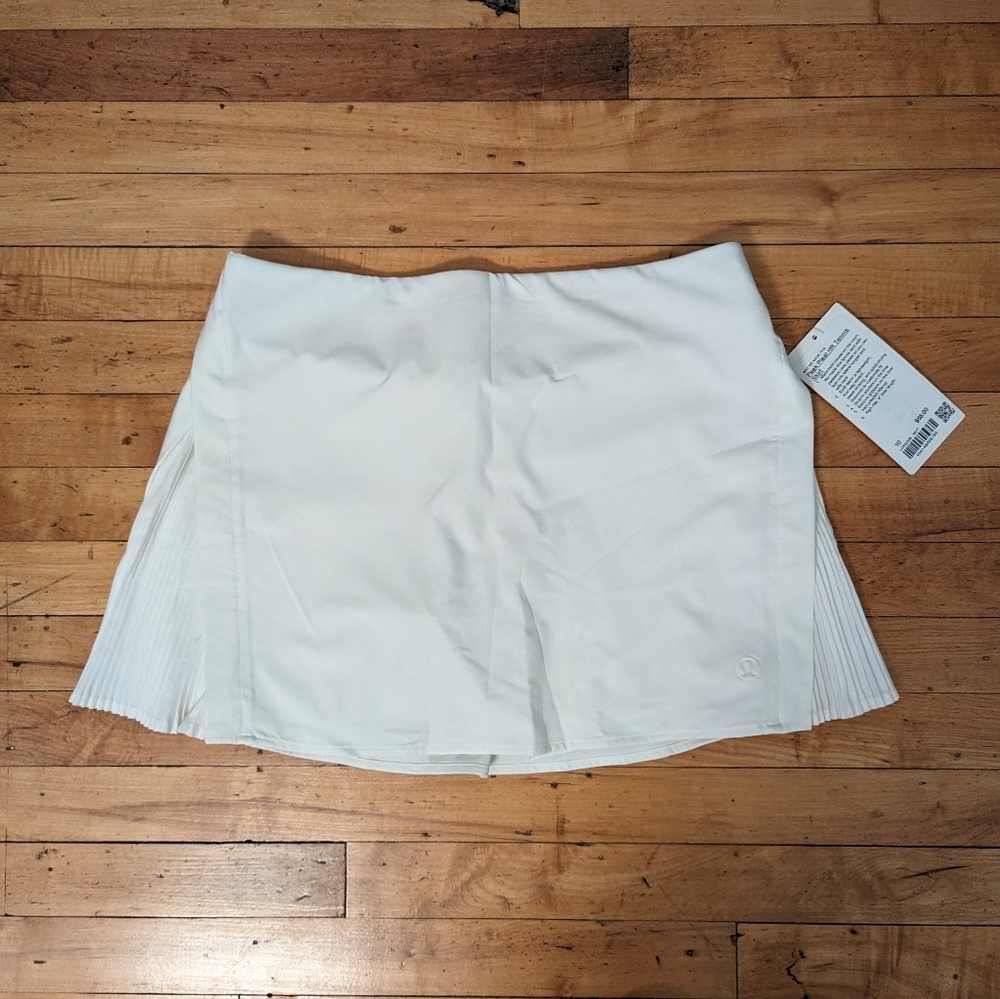 Lululemon Peek Pleat HR Tennis Skirt-White Sz 10